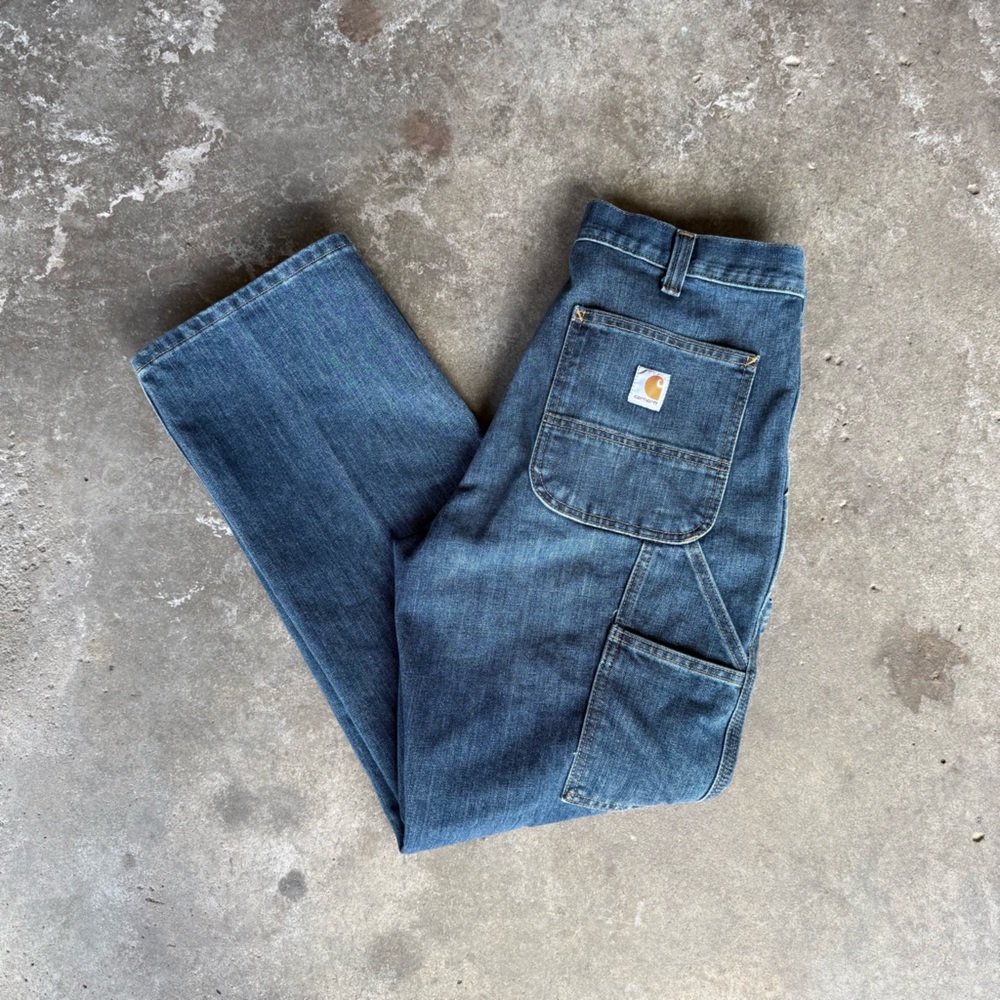 Carhartt relaxed fit blue denim carpenter jeans Size 34x30